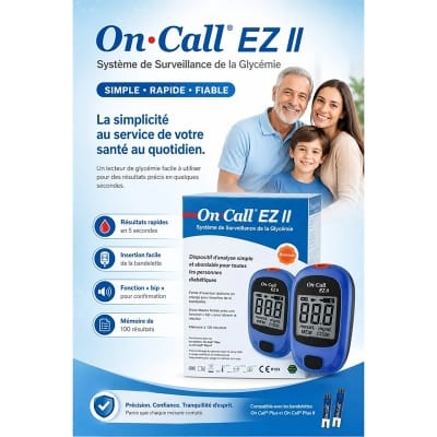 Picture of On Call EZ II Blood Glucose Monitoring System Accurate, Fast & Easy Blood Sugar Testing for Everyday Diabetes Care