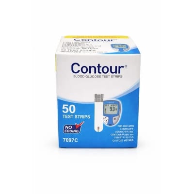 Picture of Contour Blood Glucose Test Strips – 50 Pcs Pack (Model 70973C)