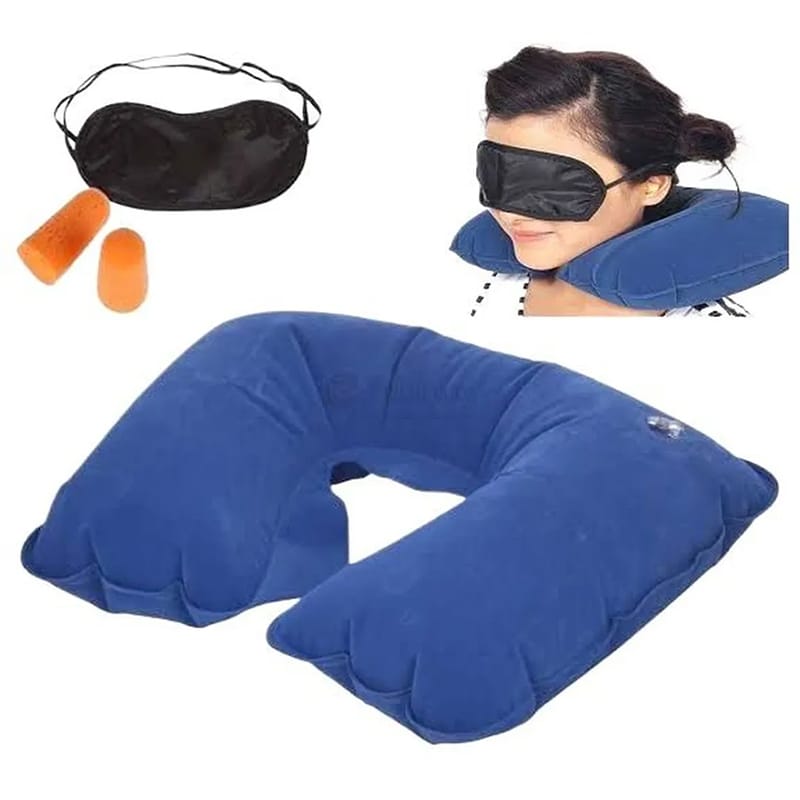 Picture of Travel Selection 3-in-1 Comfort Kit – Premium Neck Pillow, Eye Mask & Earplug Set
