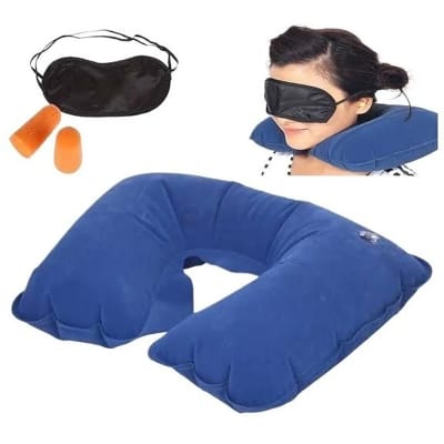 Picture of Travel Selection 3-in-1 Comfort Kit – Premium Neck Pillow, Eye Mask & Earplug Set