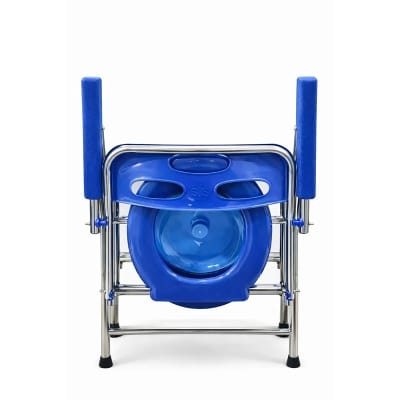 Picture of Premium Foldable Stainless Steel Commode Chair with Armrest & Back Support