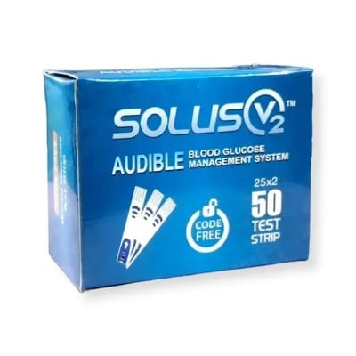 Picture of Solus V2 Blood Glucose Test Strips – 50 Pcs (25 x 2) Value Pack
