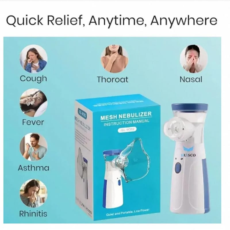 Picture of MobiCase Portable Mesh Nebulizer Handheld, One Touch Operation, No Noise, High Nebulization Rate, Personal Inhalers For Breathing Problems Lightweight, Travel Friendly Nebulizer For Adults & Kids