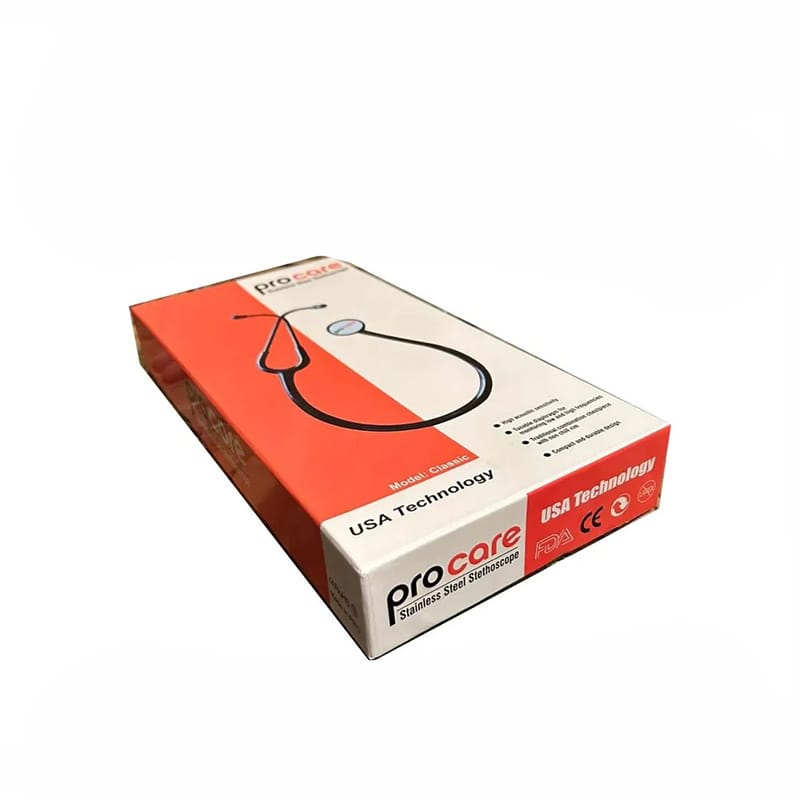 Picture of Procare Classic Stainless Steel Stethoscope – Professional Grade (Black)