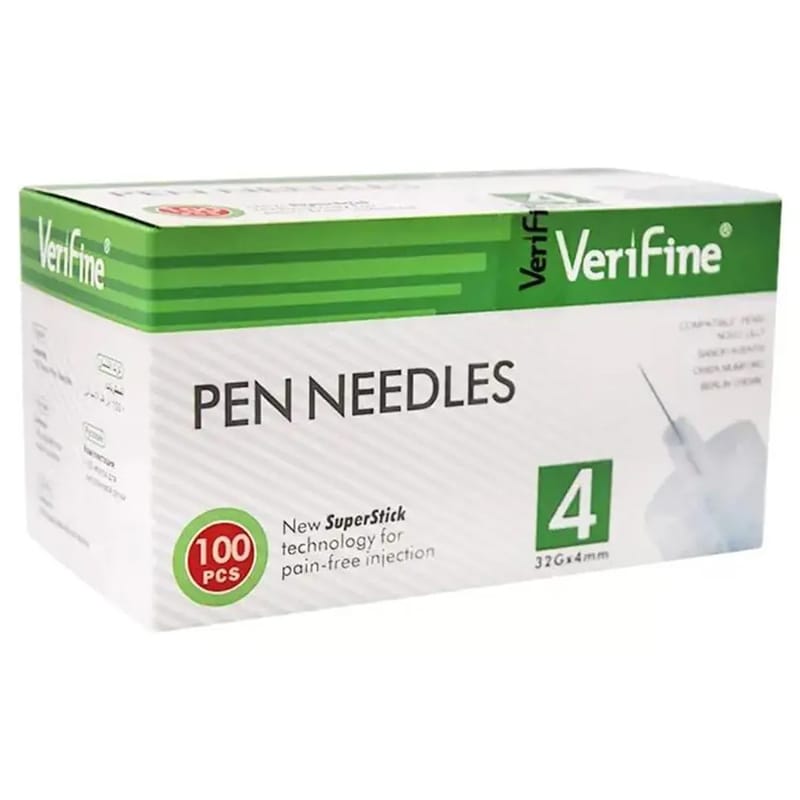 Picture of Verifine Insulin Pen Needles – 32G 4mm (100 Pcs Box)