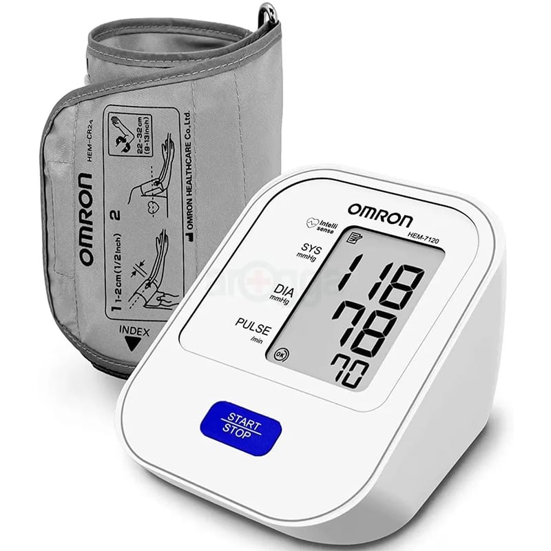Picture of OMRON Digital Blood Pressure Machine -(HEM 7120) pulse monitor Electric Blood Pressure Monitor-White