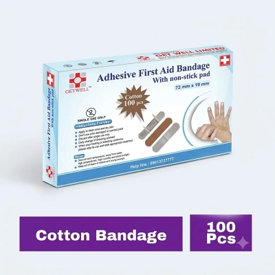 Picture of 100 Pcs Getwell First Aid Strip Tape Cotton Bandage