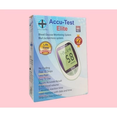 Picture of Accu Test Elite Blood Glucose Monitor - 10 Strips &10 Needles Free