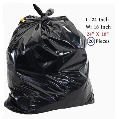 Picture of Trash Bags (50 Pcs) 18X24 Inch High Quality / Garbage Bag / Waste Bag Black-Black