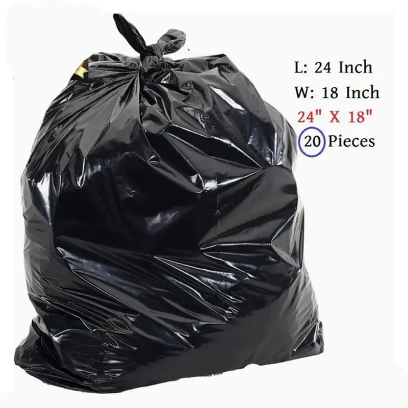 Picture of Trash Bags (80 Pcs) 18x24 inch High Quality / Garbage Bag / Waste Bag Black