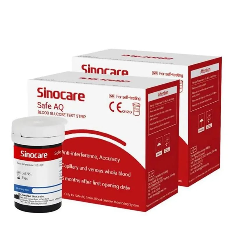 Picture of Sinocare Safe AQ 50 Pcs Test Strip for Glucometer Blood Glucose / Sugar Test Meter