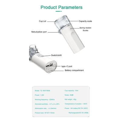 Picture of Portable Rechargeable Mesh Nebulizer Advanced Inhaler & Atomizer
