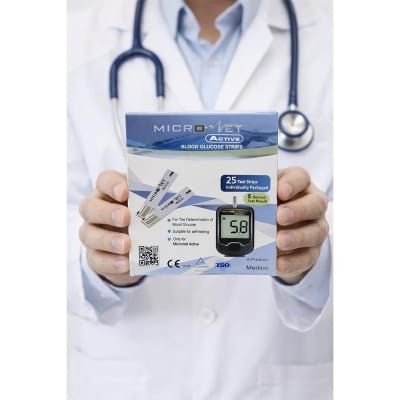 Picture of Micronet Active Blood Glucose Test Strips (25 Strips Pack)