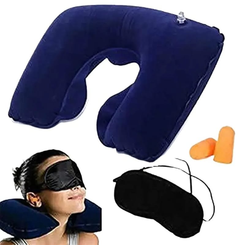 Picture of 3-In-1 Travel Comfort Set – Neck Pillow, Eye Mask & Earplugs (Multicolor)