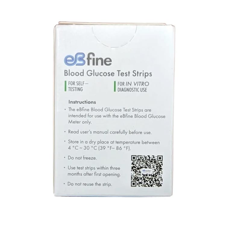 Picture of eBfine Blood Glucose Test Strips – Precise & Reliable Monitoring (25 Pieces)