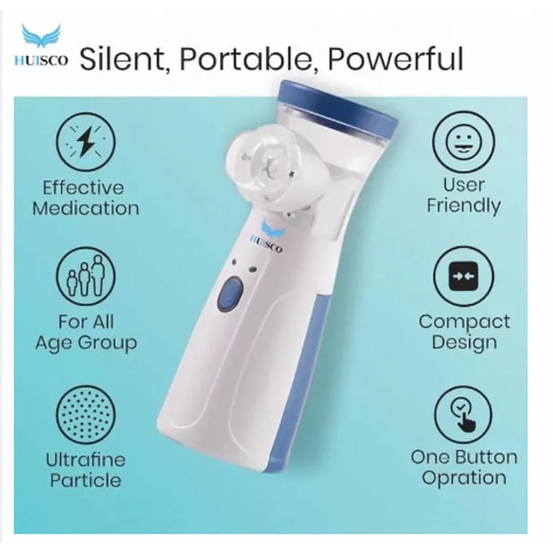 Picture of MobiCase Portable Mesh Nebulizer Handheld, One Touch Operation, No Noise, High Nebulization Rate, Personal Inhalers For Breathing Problems Lightweight, Travel Friendly Nebulizer For Adults & Kids