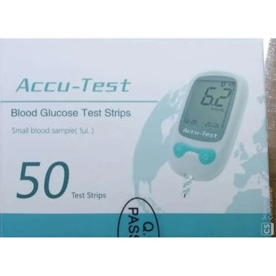 Picture of ACCU-TEST BLOOD GLUCOSE STRIPS 50 PCS