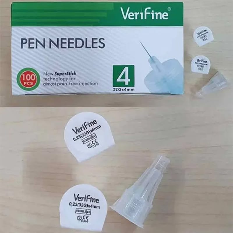Picture of Verifine Insulin Pen Needles – 32G 4mm (100 Pcs Box)