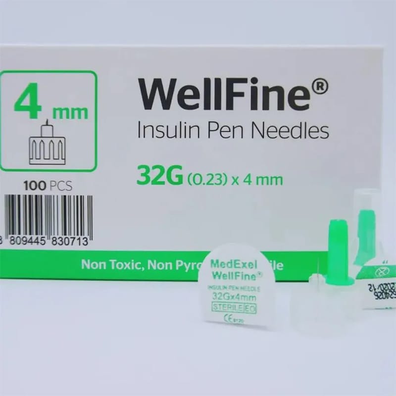 Picture of WellFine Insulin Pen Needles – 4mm (32G) | Ultra-Thin & Painless