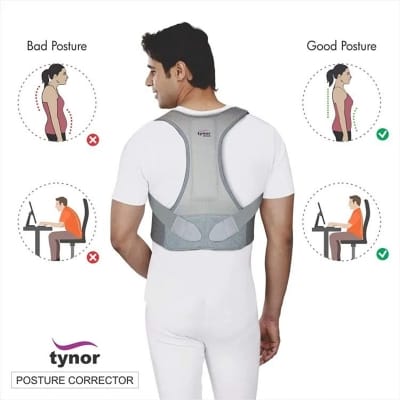 Picture of Tynor Posture Corrector For Women & Man I Adjustable Back Straightener For Upper Back Pain-M