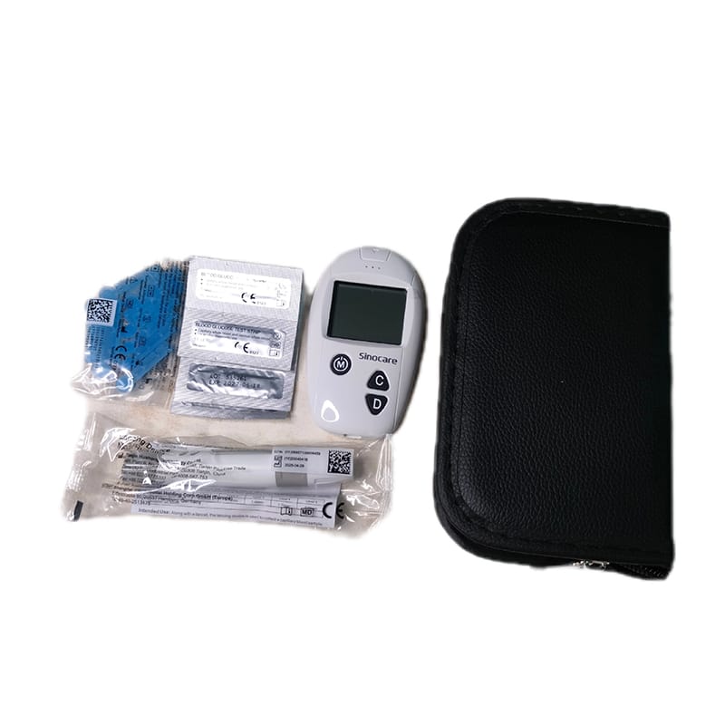 Picture of Sinocare Safe-Accu Blood Glucose Monitor with 10pcd strips & 10pc nedle and pen Diabetics machine-White