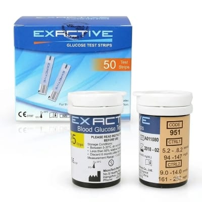 Picture of Exactive Vital Blood Glucose Meter Testing Strips 25 & 50 PCS-25PCS