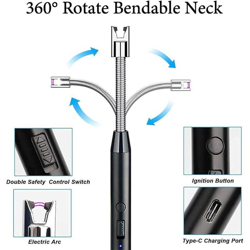 Picture of  USB Rechargeable Flexible Neck Plasma Arc Lighter 