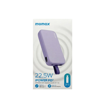 Picture of Momax iPower PD5 20000mAh 22.5W Power Bank Purple