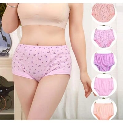 Picture of 6 Pieces Cotton Comfortable Panty for Women / Panties for Women / Ladies Pantie for Girls / Panties for Middle Age Women - Multicolor - Int:M