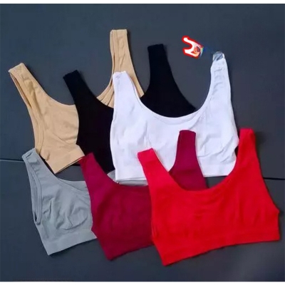 Picture of 2 Pieces Semis Bra Genji For Womens And Girls / Comfortable Air Bra for Ladies / Gym Bra for Girls / Women Bra - Multicolor - Int:44