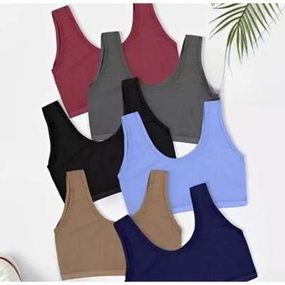 Picture of 2 Pieces Semis Bra Genji For Womens And Girls / Comfortable Air Bra for Ladies / Gym Bra for Girls / Women Bra - Multicolor - Int:L