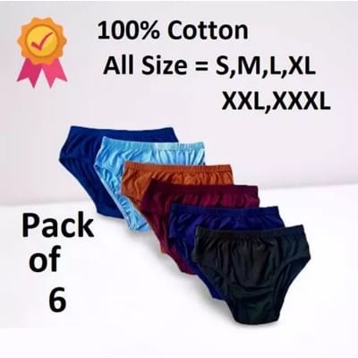 Picture of 6 piece Cotton Panty For Women and panti for girls / Export quality ladies pantie / girls panty - Multicolor - Int:M