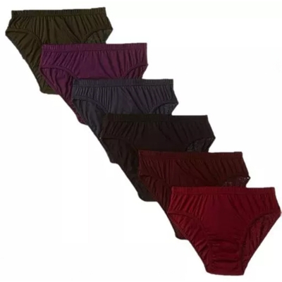 Picture of 6 piece Cotton Panty For Women and panti for girls / Export quality ladies pantie / girls panty - Multicolor - Int:M