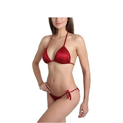 Picture of Bikini Set 1 Set Maroon Colour / Bikini Bra Pantie Set For Girls And Women / Swim Bikini Dress For Ladies - Maroon