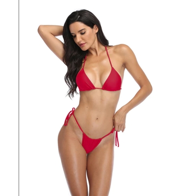 Picture of Bikini Set 1 Set Maroon Colour / Bikini Bra Pantie Set For Girls And Women / Swim Bikini Dress For Ladies - Maroon