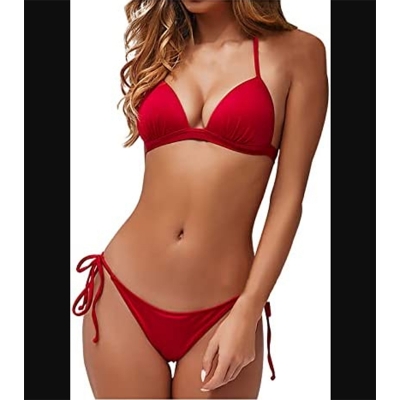 Picture of Bikini Set 1 Set Maroon Colour / Bikini Bra Pantie Set For Girls And Women / Swim Bikini Dress For Ladies - Maroon