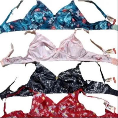 Picture of 4 Piece Stylish Printed stretchable bra for Women / Multi Colour / Ladies Bra / Cotton Bra for Girls / Bra for Women - Multicolor - Int:38