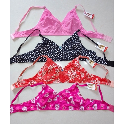 Picture of 4 Piece Stylish Printed stretchable bra for Women / Multi Colour / Ladies Bra / Cotton Bra for Girls / Bra for Women - Multicolor - Int:40