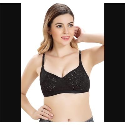 Picture of 3 Pis Full Chicken Cotton Bras / Export Quality / Stylish Design Bra / Premium Quality / Soft Cotton / Very Comfortable / Chicken Bra For Women And Girls / Bra for Women / Ladies Bra for Girls / Super Design - Multicolor - Int:38
