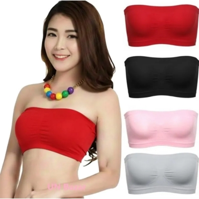 Picture of 1 pis Cotton Strapless Tube Bra For Women / Comfort Fit Strapless Tube Bra in Solid Colors / Comfortable Daily Wear / Tube Bra For Girls / Stylish Look / Export Quality / Very Comfortable - Multicolor - Int:44