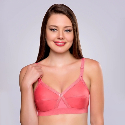 Picture of 1 piece cotton bra available in different colors / Comfortable bra for women / Premium quality cotton bra preferred by girls / Always usable / Stylish Design - Multicolor - Int:32
