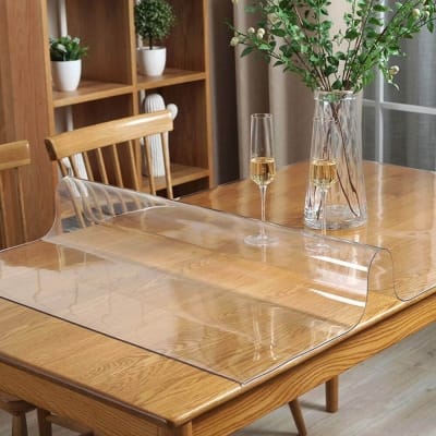 Picture of Clear Plastic Table Cover, Clear Table Cover  PVC Tablecloth Waterproof Soft Glass Transparent Table Cover Transparent Table Film (Width : 120cm or 48 inch & Length : 180cm or 72 inch ) 