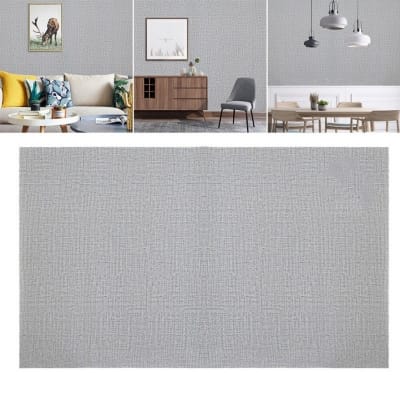Picture of Grasscloth Peel & Stick ওয়ালপেপার (24" × 180") – 30 স্কয়ার ফিট কভারেজ ✅ স্ব-আঠালো | রিমুভযোগ্য | জলরোধী | গ্রিডযুক্ত ব্যাকপেপার Grey