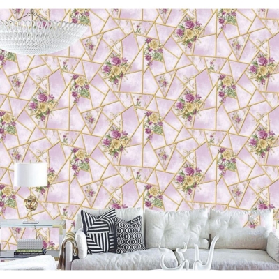 Picture of Luxury Wallcovering Beautiful Golden Flower Wallpaper ( 10m* 53cm Roll ) Multicolor