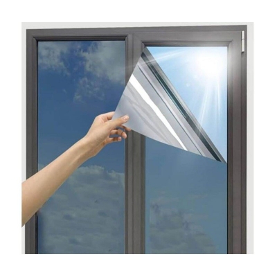 Picture of Window Film Privacy Silver Tint Anti Uv Reflect Sun Controle Waterproof & Scratch Resistance Office, Home & Car Privacy Self Adhesive Window Film 24" x 60" Inche, Blue Window Glass Film Lake Blue