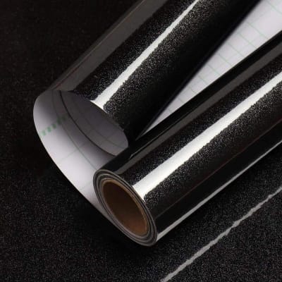 Picture of Solid color Stickers ( 13 sqf ) Self Adhesive Waterproof Kitchen Furniture Renovation Wallpaper Black