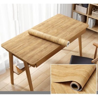 Picture of Fantasnight Wood Vinyl Wrap Sticky Back Plastic Roll Self Adhesive wallpaper Wooden Peel and Stick for Furniture Surfaces Walls Countertop DIY 