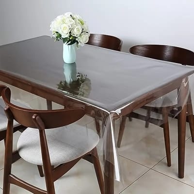 Picture of 4.5 X 3  feet  Super Clear PVC Crystal Table Cloth 