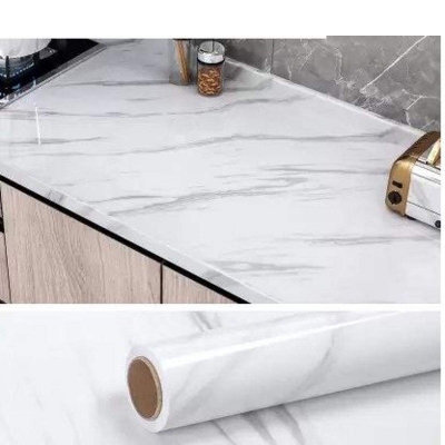 Picture of White Marble Paper Kitchen  OIL Resistance  ( Length 6.6 Feet & width 2 Feet ) 13 Square Feet Multicolor
