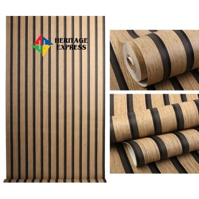 Picture of Non-Woven Wallpaper with Wood Look, 3D Panels in Modern - 57 sq ft Roll 